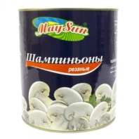 Шампиньоны MAYSUN резанные 6шт*3100мл, (сух 1930гр.)