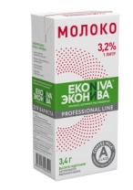 Молоко ЭкоНива ультрапастеризованное PR.LINE 3,2% TBA Slim 12шт*1л