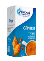 Сливки питьевые ультрапастеризованные 10%, ЛМК,1л*12шт.